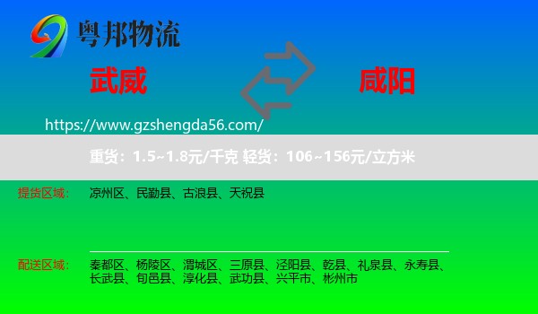 武威到咸阳物流