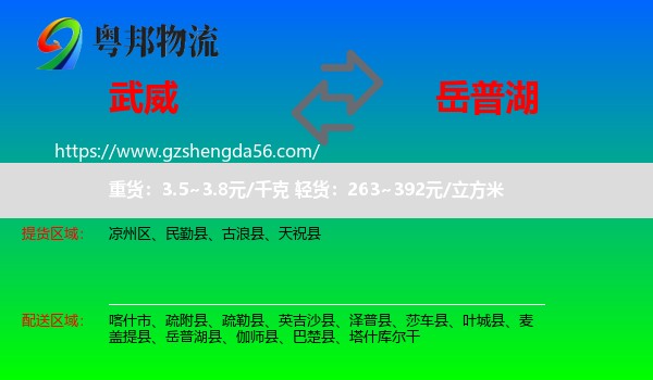武威到岳普湖县物流专线