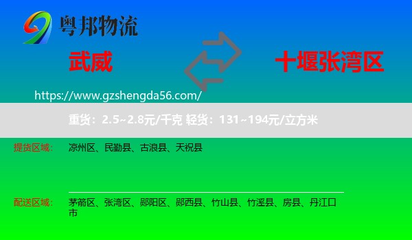 武威到张湾区物流专线