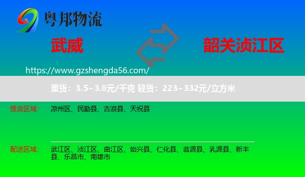 武威到浈江区物流专线