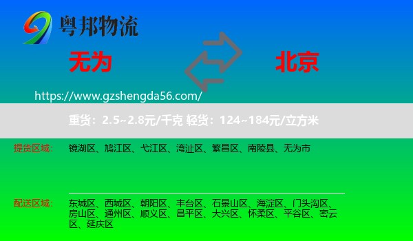 无为市到北京专线