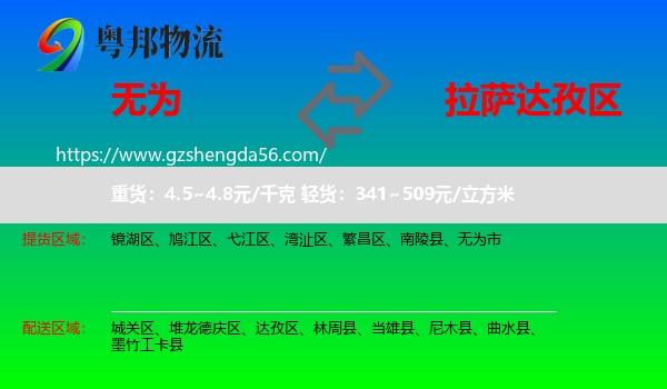 无为市到达孜区物流专线
