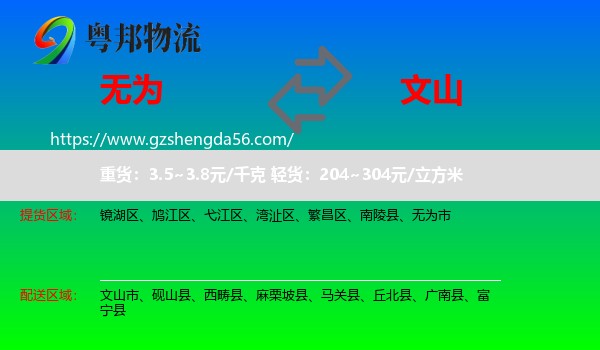 无为市到文山物流专线