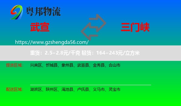 武宣县到三门峡物流专线