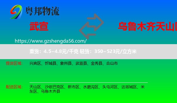 武宣县到天山区物流专线