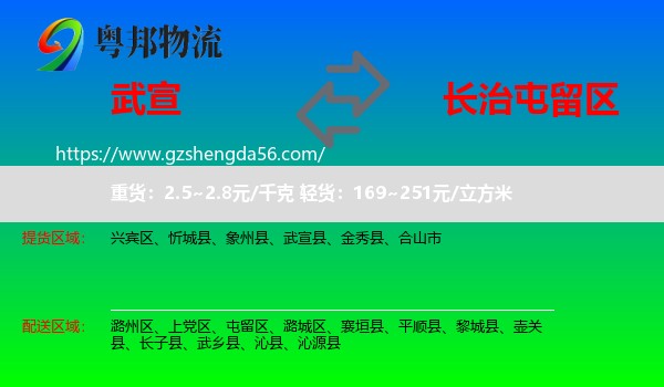 武宣县到屯留区物流专线