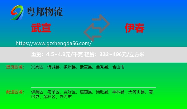 武宣县到伊春物流专线