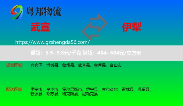 武宣县到伊犁物流专线