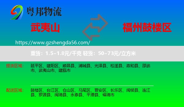 武夷山市到鼓楼区物流专线