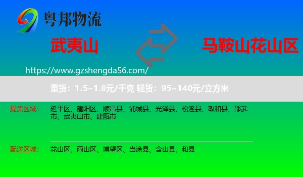 武夷山市到花山区物流专线