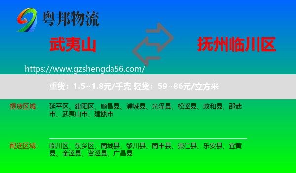 武夷山市到临川区物流专线