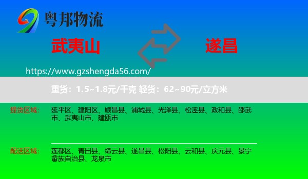 武夷山市到遂昌县物流专线