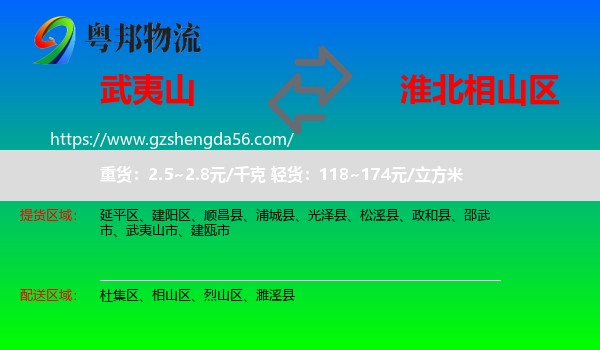 武夷山市到相山区物流专线
