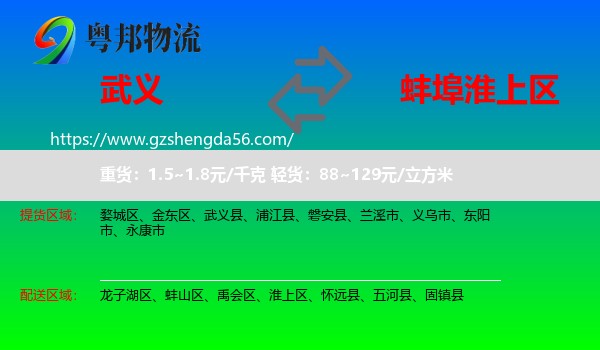 武义县到淮上区物流专线