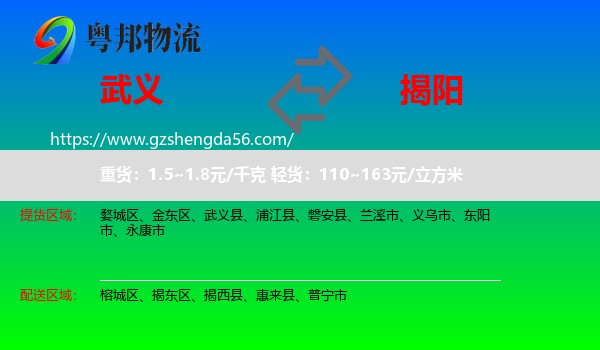 武义县到揭阳物流专线