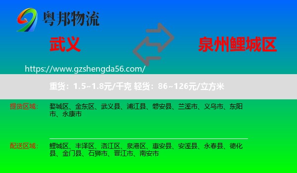 武义县到鲤城区物流专线