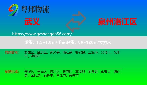 武义县到洛江区物流专线