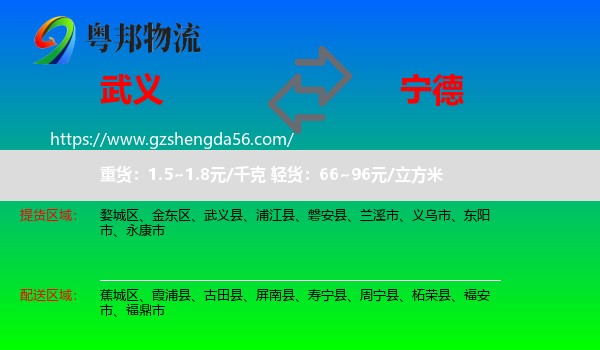 武义县到宁德物流专线