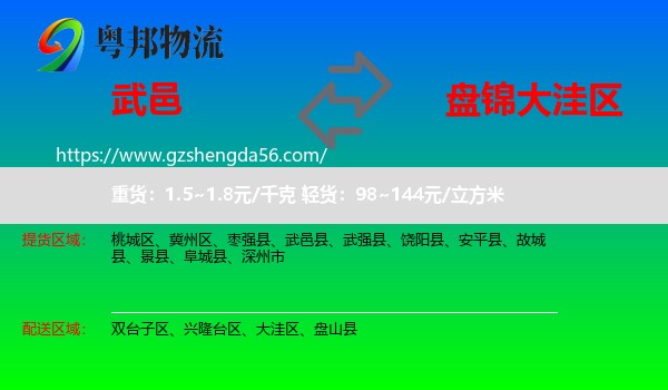 武邑县到大洼区物流专线
