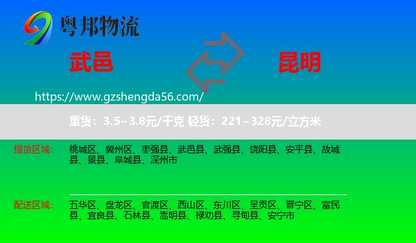 武邑县到昆明专线
