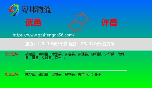 武邑县到许昌物流专线