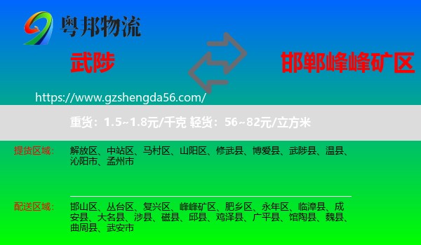 武陟县到峰峰矿区物流专线