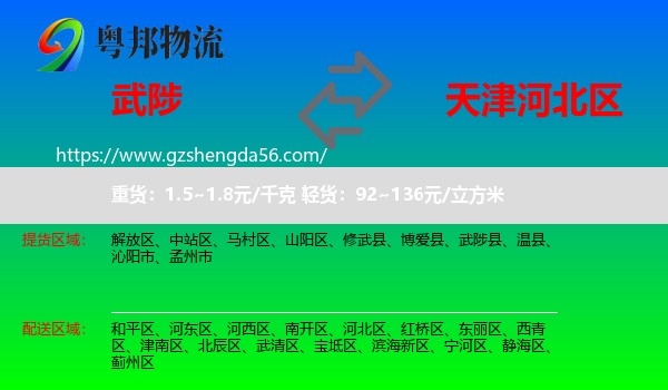 武陟县到河北区物流