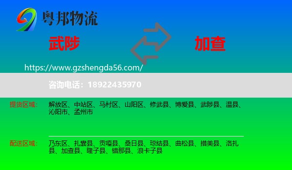 武陟县到加查县物流专线