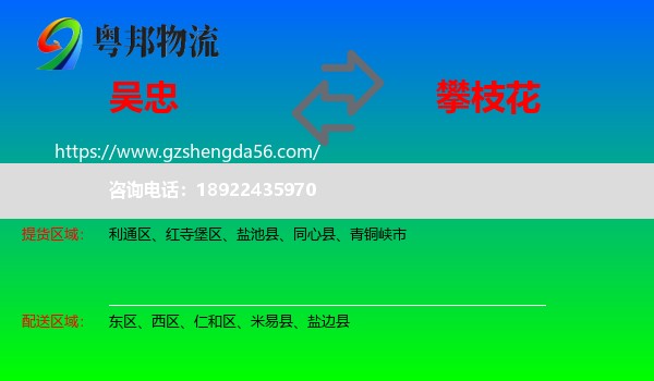 吴忠到攀枝花物流