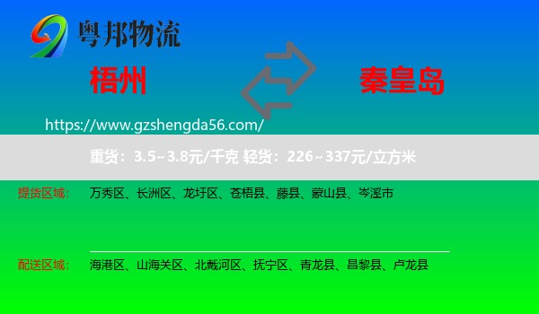 梧州到秦皇岛物流专线
