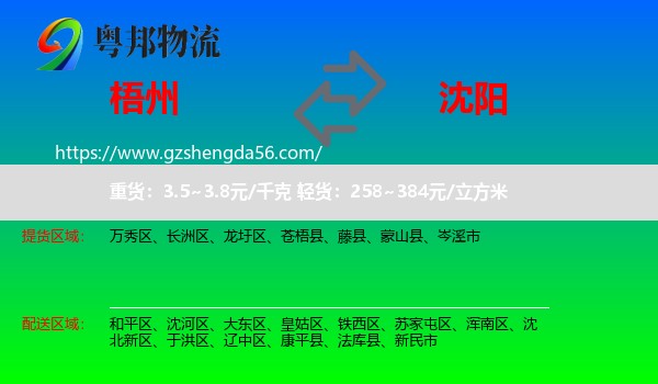 梧州到沈阳专线