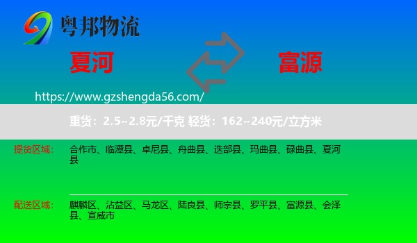 夏河县到富源县物流专线