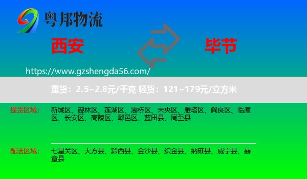 西安到毕节物流
