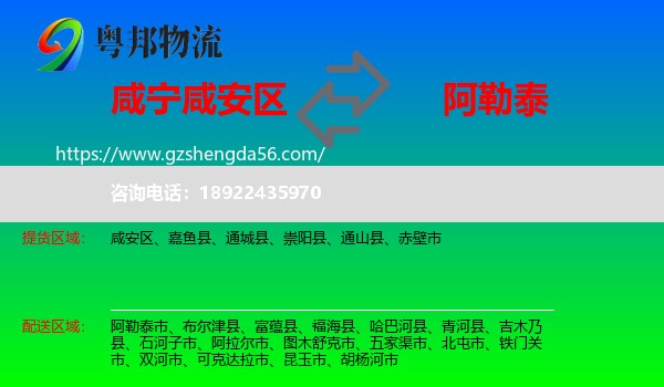 咸安区到阿勒泰物流