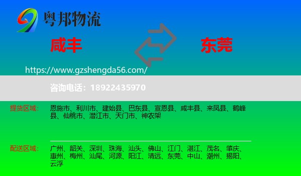 咸丰县到东莞物流专线
