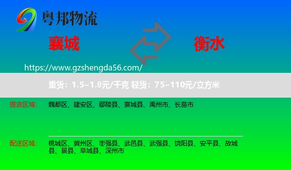 襄城县到衡水物流专线