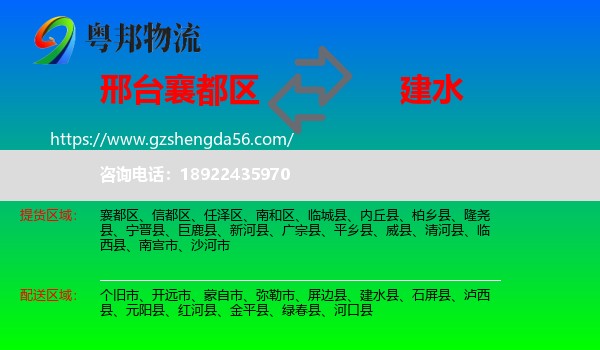 襄都区到建水县物流专线