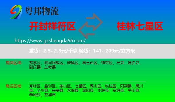 祥符区到七星区物流专线