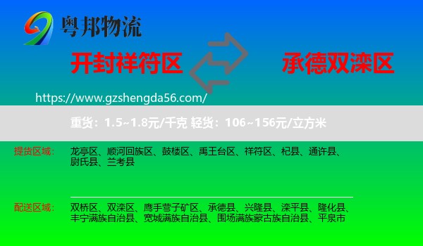 祥符区到双滦区物流专线