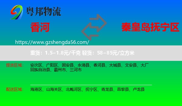 香河县到抚宁区物流专线