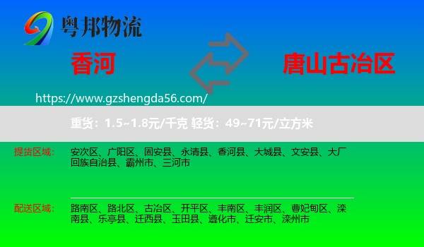 香河县到古冶区物流专线