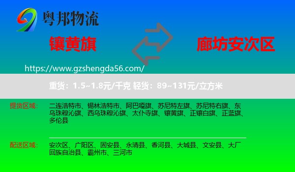 镶黄旗到安次区物流专线