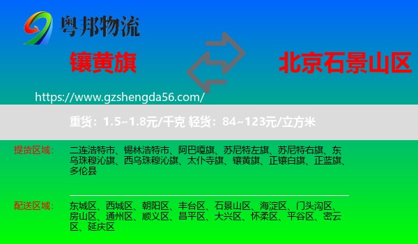 镶黄旗到石景山区物流专线
