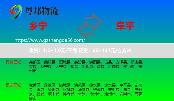 乡宁县到阜平县物流专线