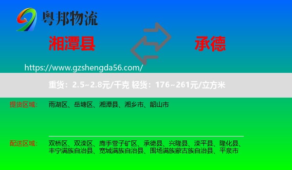 湘潭县到承德物流