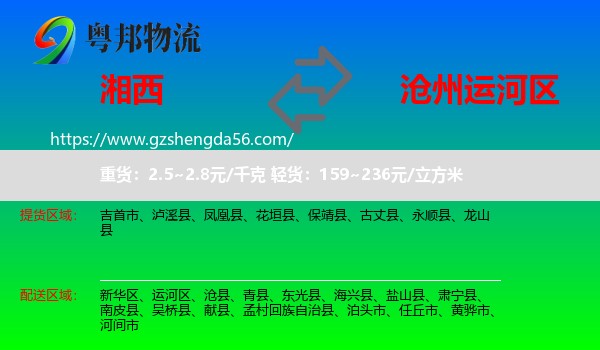 湘西到运河区物流专线