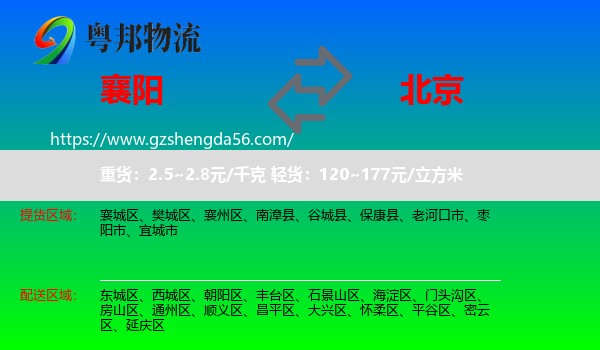 襄阳到北京专线