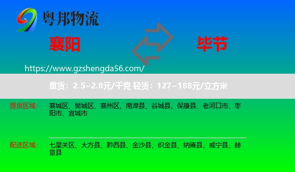 襄阳到毕节物流