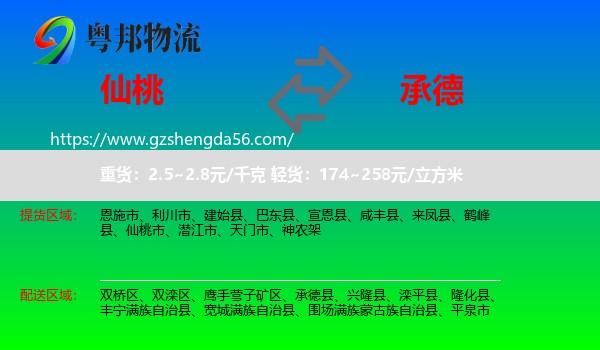 仙桃市到承德物流专线