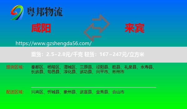 咸阳到来宾物流专线